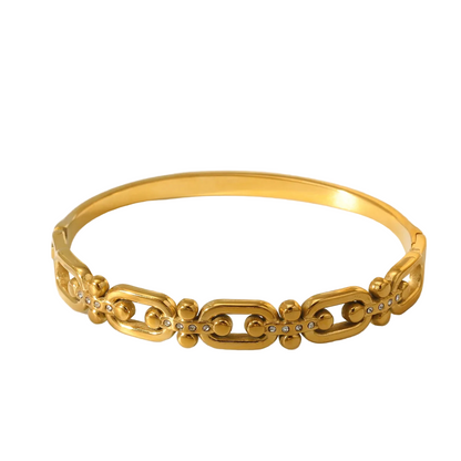 Βραχιόλι επιχρυσωμένο ατσάλι με zircon-BR163