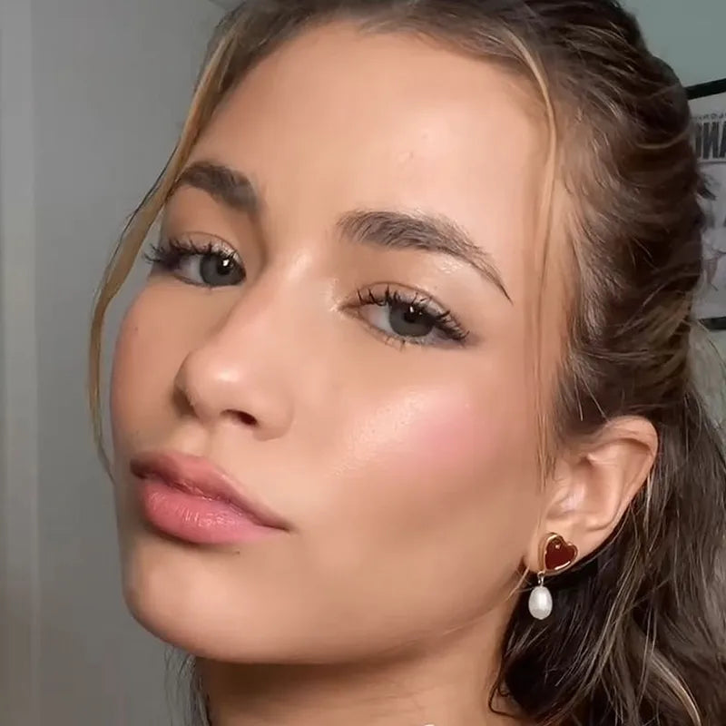 Σκουλαρίκια επιχρυσωμένο ατσάλι με καρδιά και πέρλα-EA171