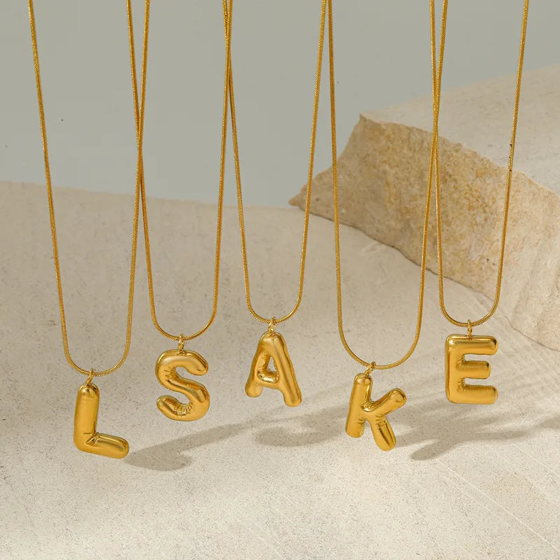 Κολιέ επιχρυσωμένο ατσάλι με αλφάβητο-NE475