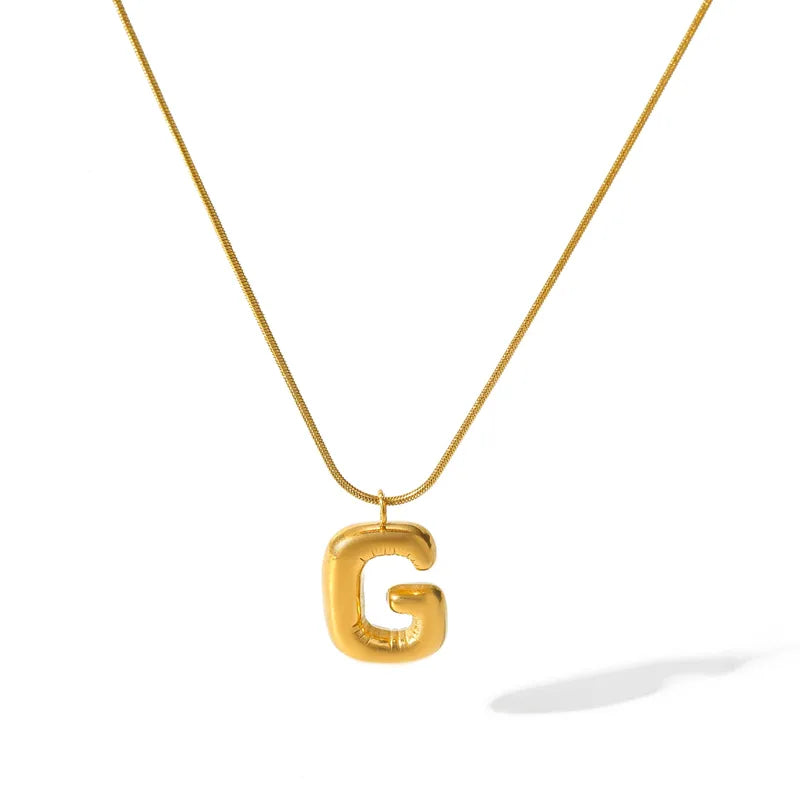 Κολιέ επιχρυσωμένο ατσάλι με αλφάβητο-NE475
