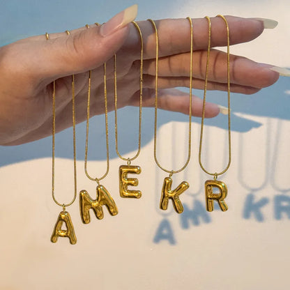 Κολιέ επιχρυσωμένο ατσάλι με αλφάβητο-NE475