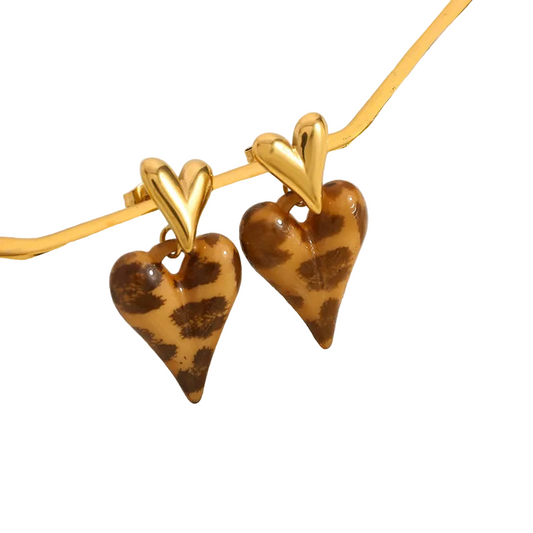 Σκουλαρίκια επιχρυσωμένο ατσάλι καρδιές-EA535