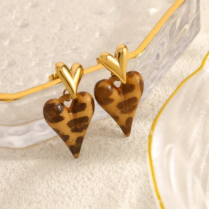 Σκουλαρίκια επιχρυσωμένο ατσάλι καρδιές-EA535