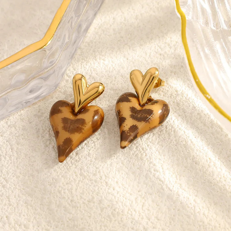 Σκουλαρίκια επιχρυσωμένο ατσάλι καρδιές-EA535