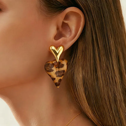 Σκουλαρίκια επιχρυσωμένο ατσάλι καρδιές-EA535