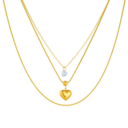 Colier din oțel placat cu aur Triple-NE511