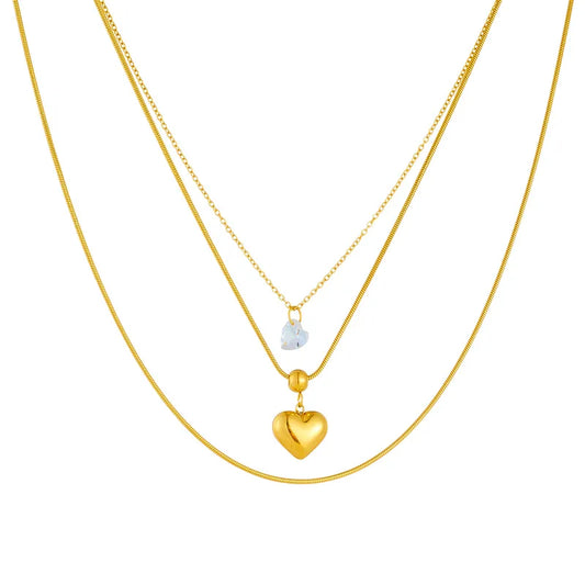 Colier din oțel placat cu aur Triple-NE511