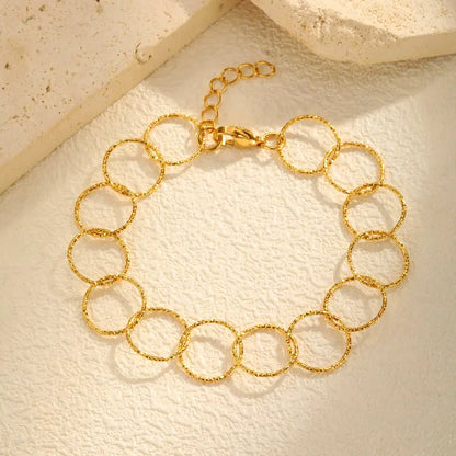 βραχιόλι επιχρυσωμένο ατσάλι με κρίκους-BR284