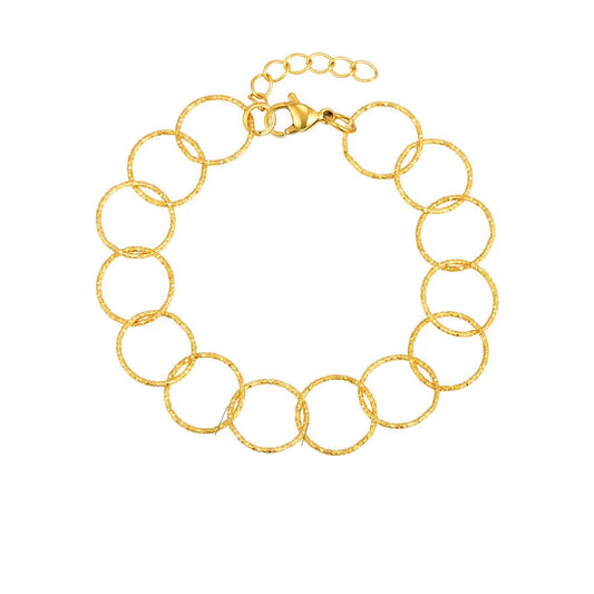 bratara din otel placat cu aur cu zale-BR284