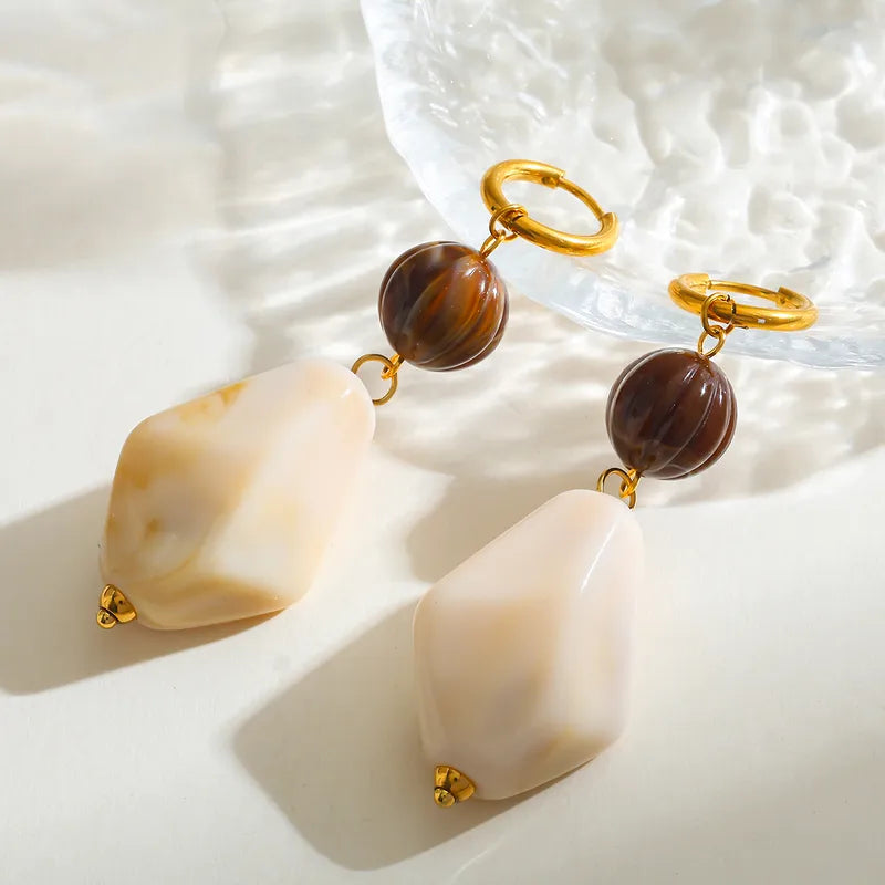 Σκουλαρίκια επιχρυσωμένο ατσάλι με ακρυλικό-EA258