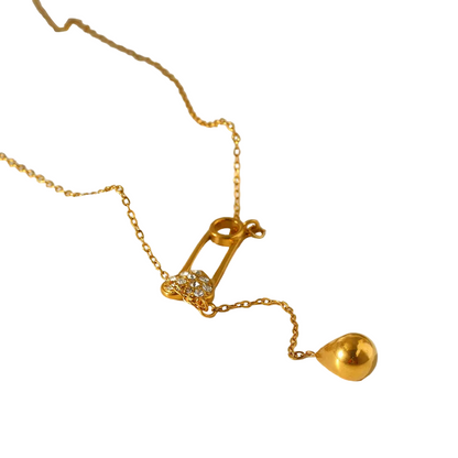 Κολιέ επιχρυσωμένο ατσάλι με καρδιά zircon-NE400