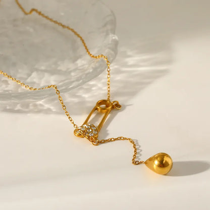 Κολιέ επιχρυσωμένο ατσάλι με καρδιά zircon-NE400