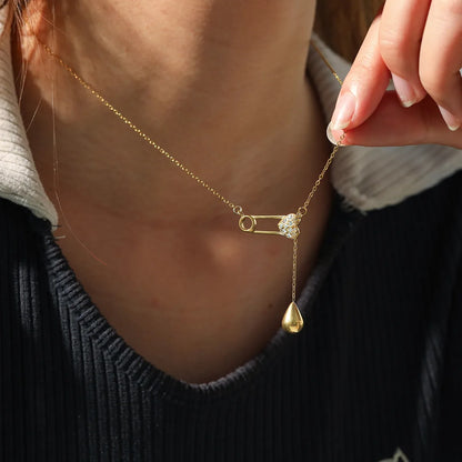 Κολιέ επιχρυσωμένο ατσάλι με καρδιά zircon-NE400