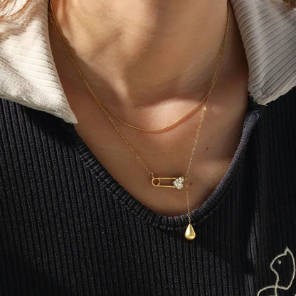 Κολιέ επιχρυσωμένο ατσάλι με καρδιά zircon-NE400