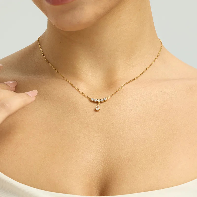 Κολιέ επιχρυσωμένο με λεπτά zircon-NE550