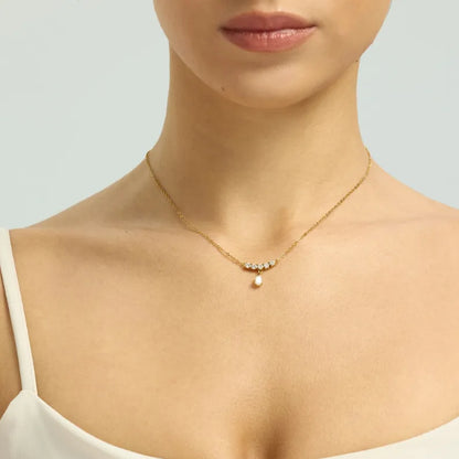 Κολιέ επιχρυσωμένο με λεπτά zircon-NE550