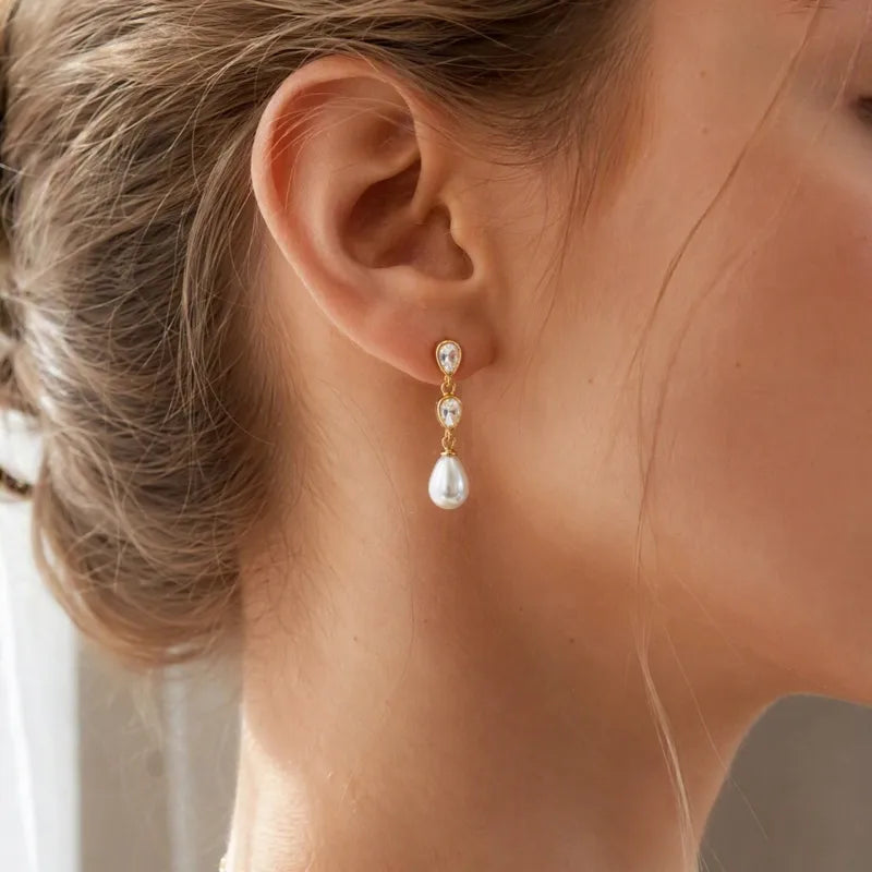 Pendientes estrella de mar de acero con piedras azules- EA681