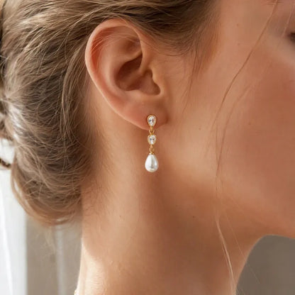 Pendientes estrella de mar de acero con piedras azules- EA681