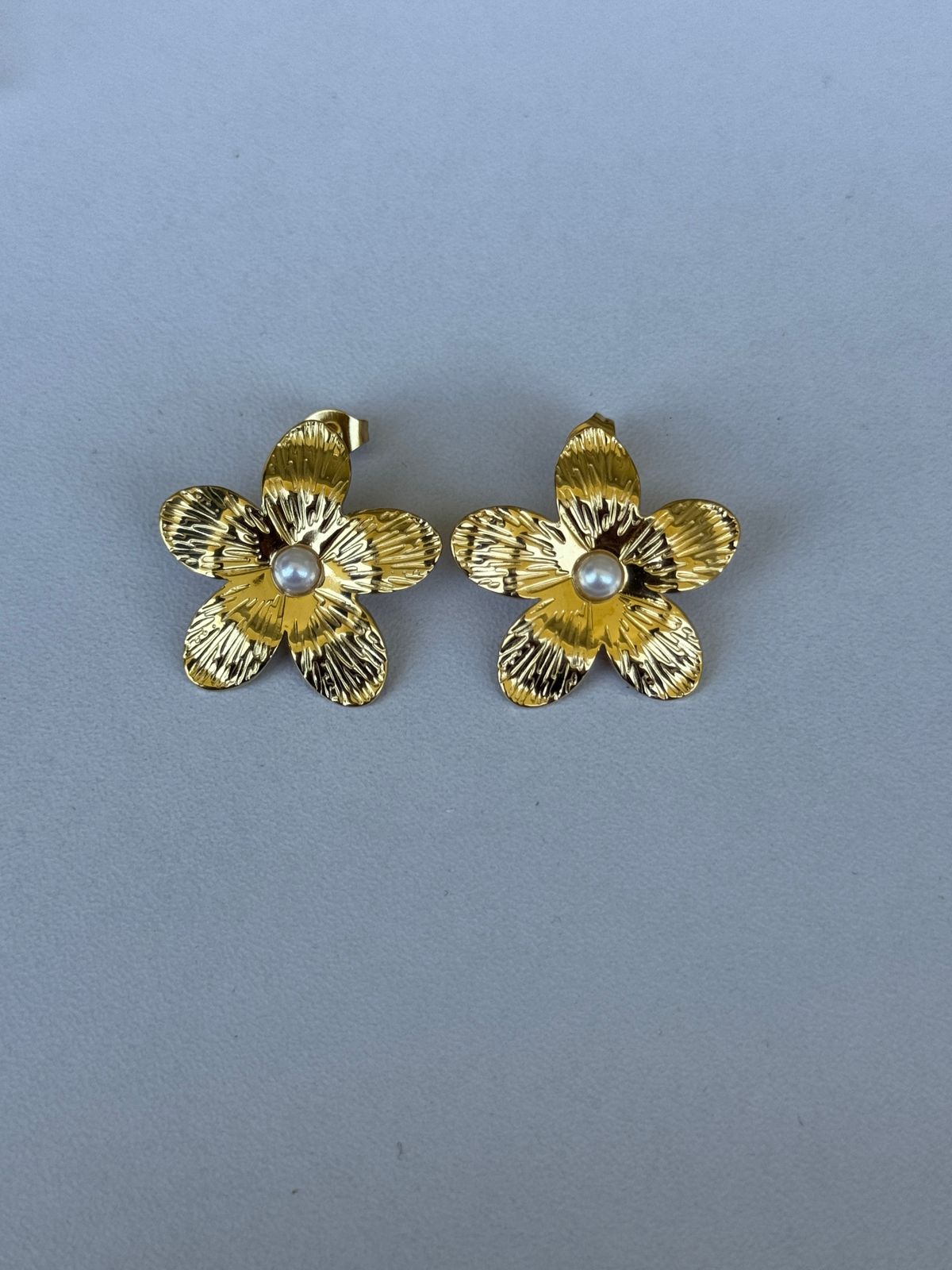 Σκουλαρίκια ατσάλινα λουλούδια - w488