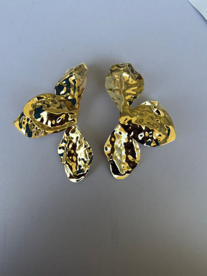 Brass gold earrings - w490