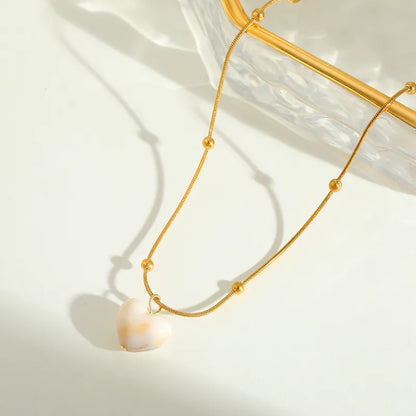 Steel necklace with heart - ne431