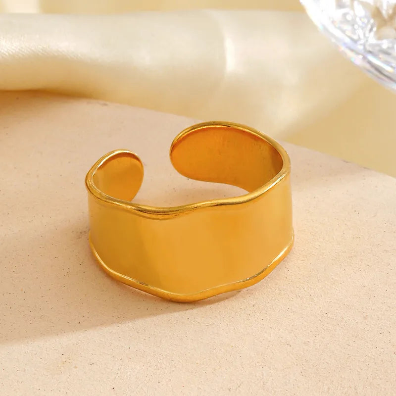 Ring Gilded Steel Simple Wide-R081