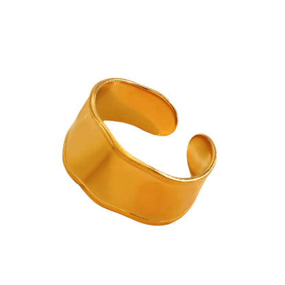 Ring Gilded Steel Simple Wide-R081