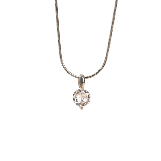 Silver necklace with zircon-ne150 round