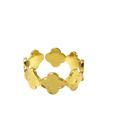 Ring Gold Plum Steel with Round Cross-R146