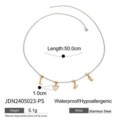 Κολιέ ατσάλι με γράμματα LOVE-NE421