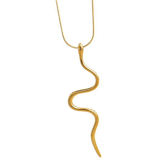 Necklace Gold Steel with Long Left-Ne322