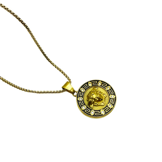 Necklace gold steel with Medusa-Ne177 jellyfish