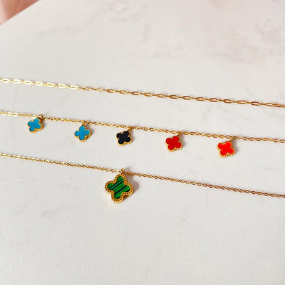 Climbing necklace with colorful round crosses-ne366