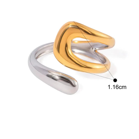 Ring Gold Gold Silver Open Plan-R150