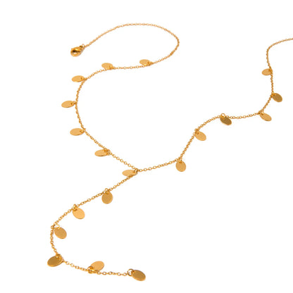 Steel gold necklace - w041