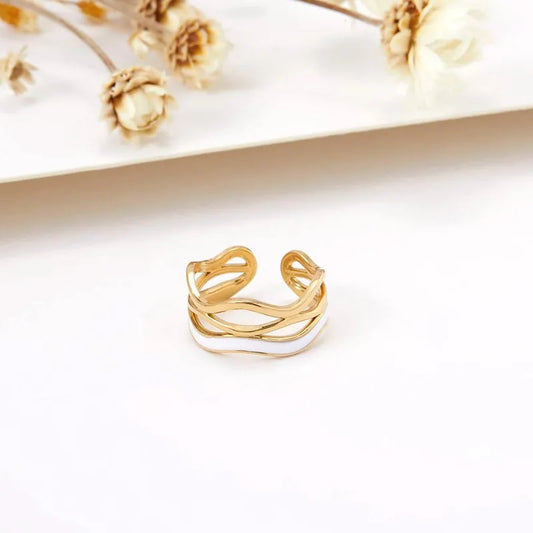 Ring steel wavy - R229