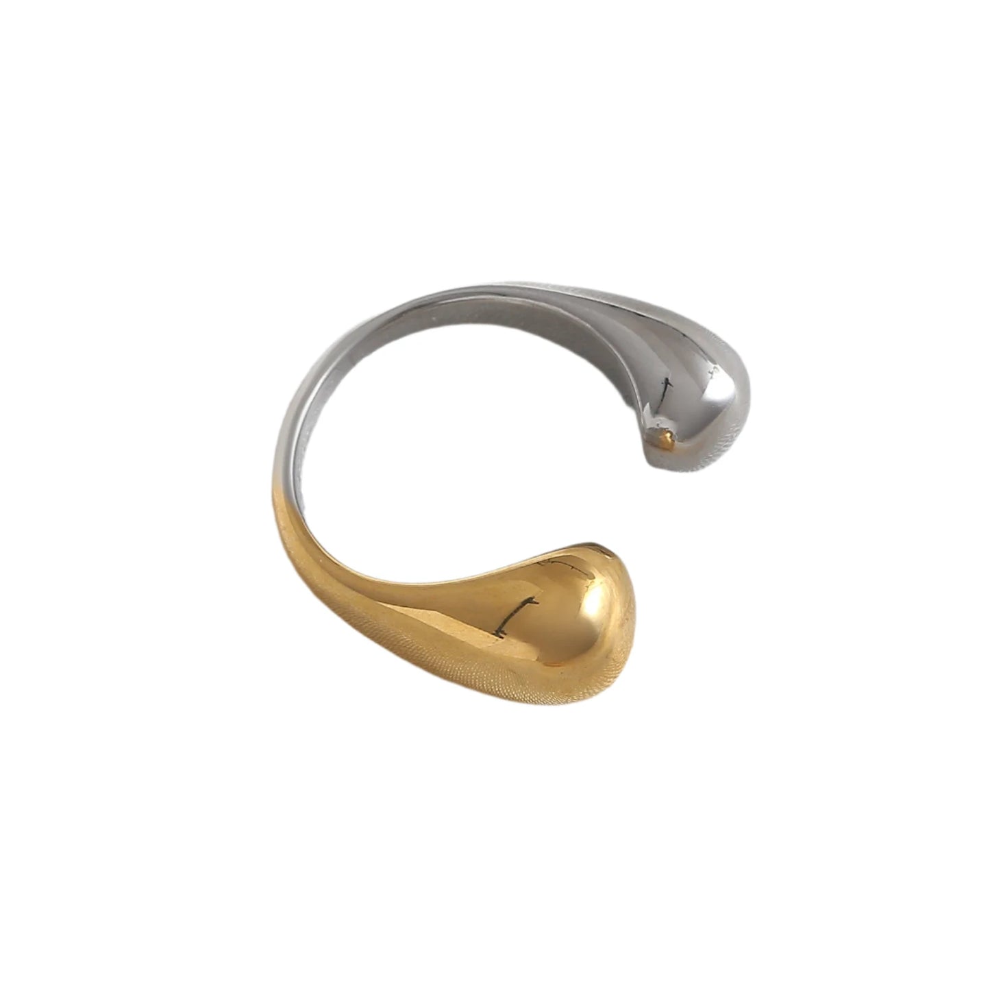 Ring stainless steel light gold and silver-R184