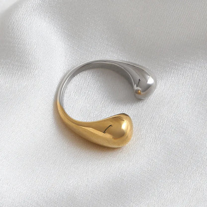 Ring stainless steel light gold and silver-R184