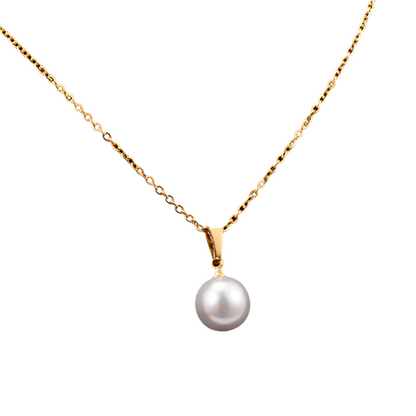 Necklace Gold Plated Steel with Simple Perla-NE083