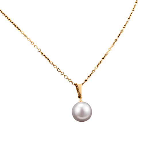 Necklace Gold Plated Steel with Simple Perla-NE083