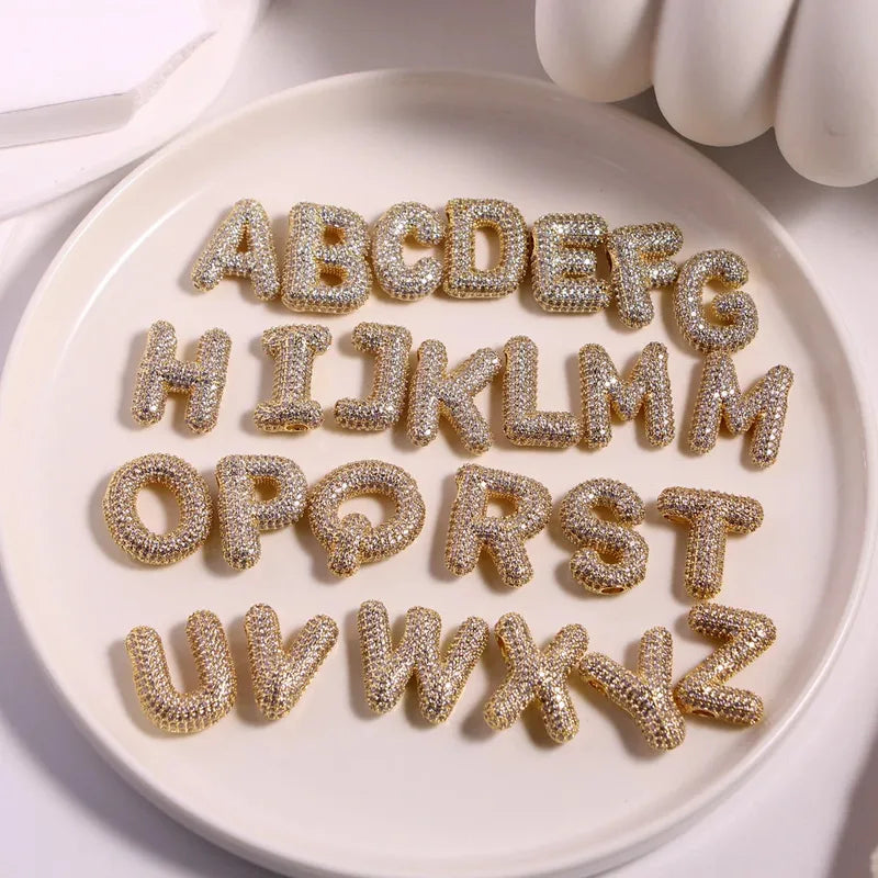 Κολιέ ατσάλι γράμματα με zircon-NE102