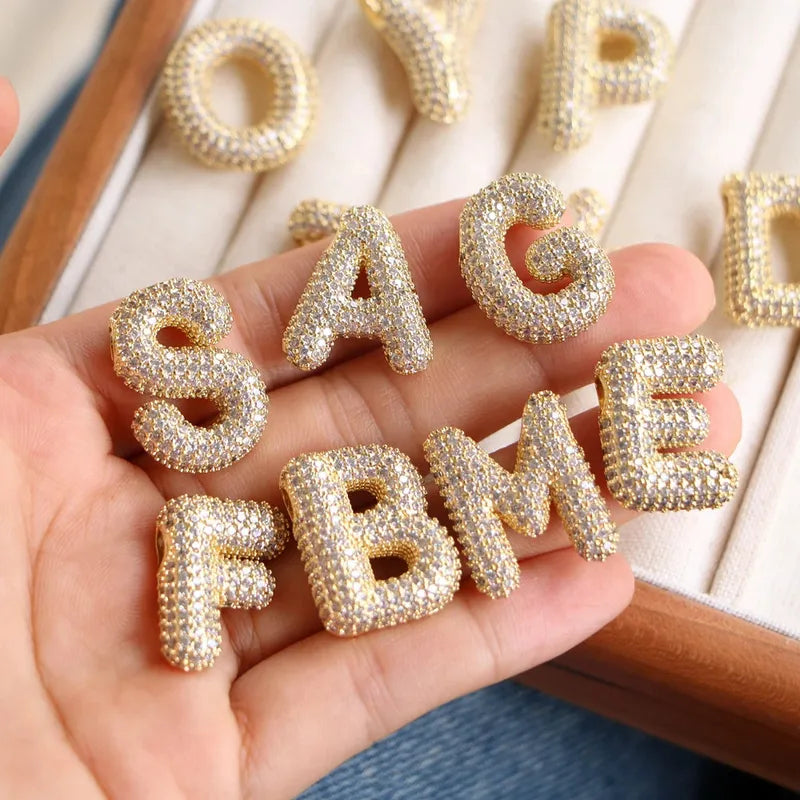 Κολιέ ατσάλι γράμματα με zircon-NE102