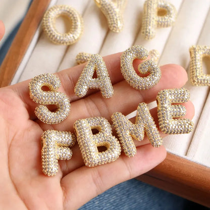 Κολιέ ατσάλι γράμματα με zircon-NE102