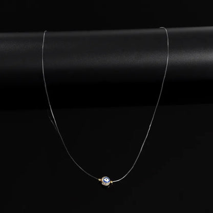 Necklace steel concrete with eye blue and zircon-ne019