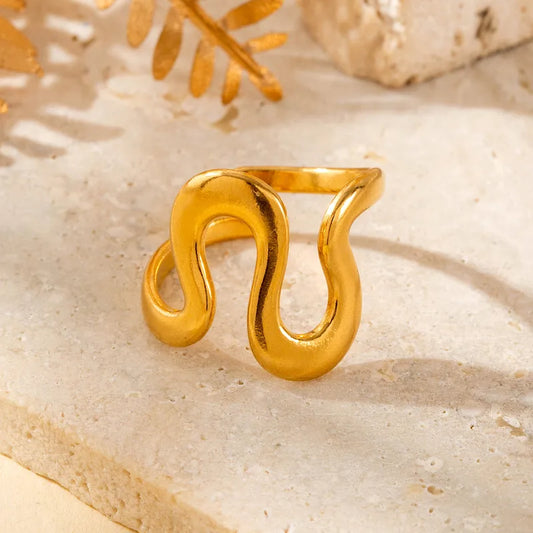 Ring Golden Curved-R236