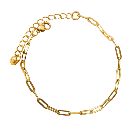 Βραχιόλι ποδιού ατσάλινη αλυσίδα χρυσή - AN044