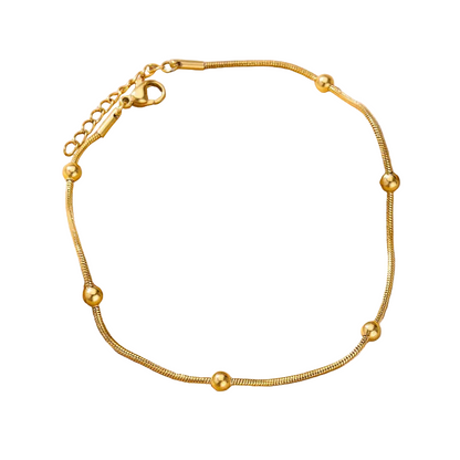 Βραχιόλι ποδιού ατσάλινη αλυσίδα χρυσή - AN066