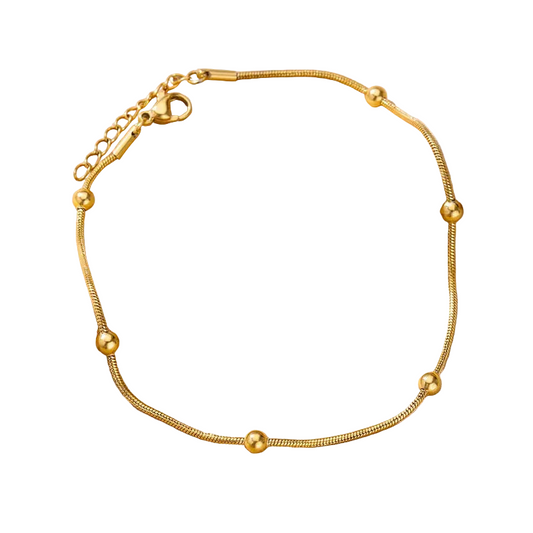 Βραχιόλι ποδιού ατσάλινη αλυσίδα χρυσή - AN066