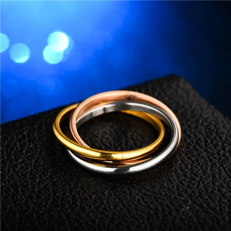 Steel ring in 3 metallic shades-r223