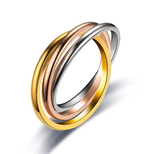 Steel ring in 3 metallic shades-r223